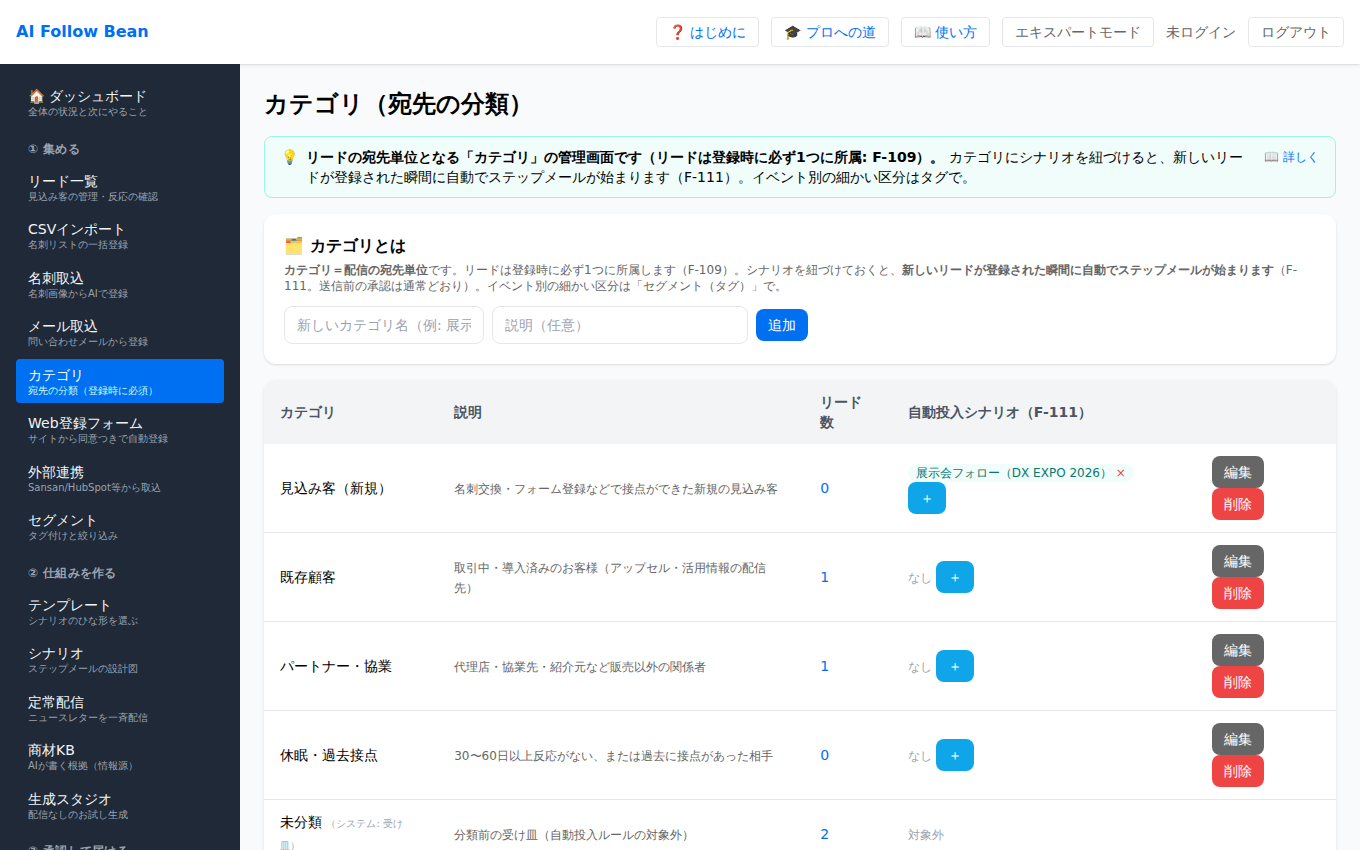 カテゴリ管理